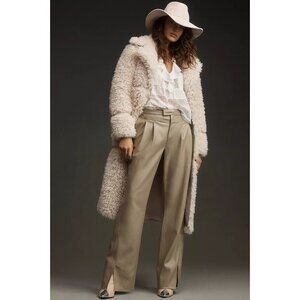 NWT Hudson High-Rise Rosie Faux Leather Trousers 27 Pants Tan $265 Chinchilla